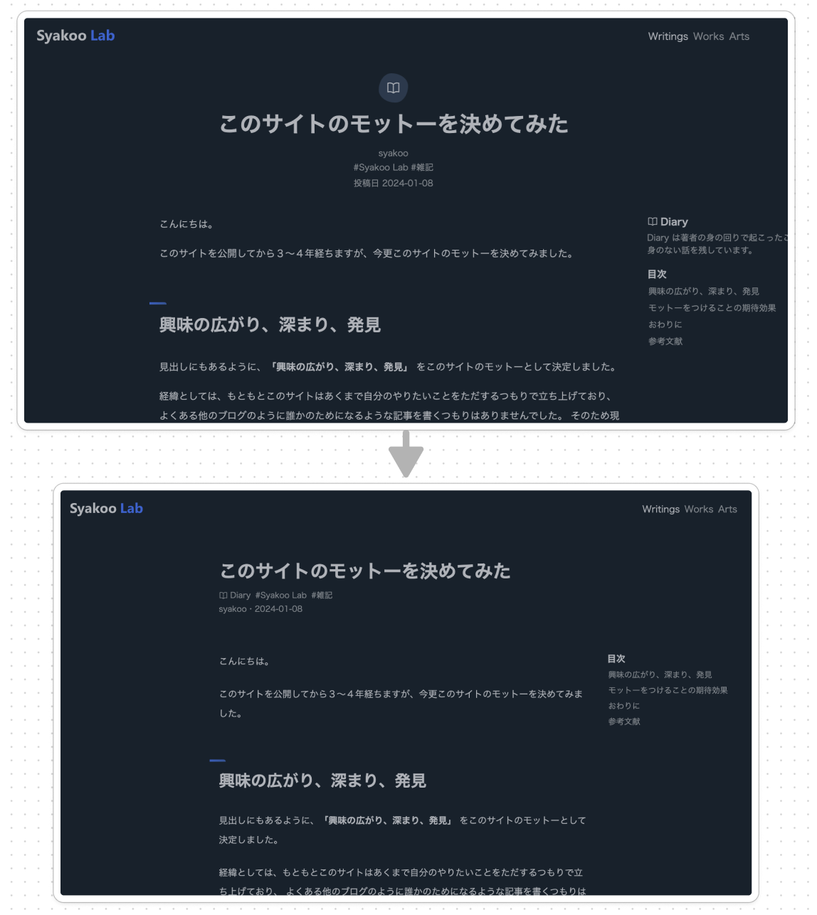 デザイン更新ビフォーアフター